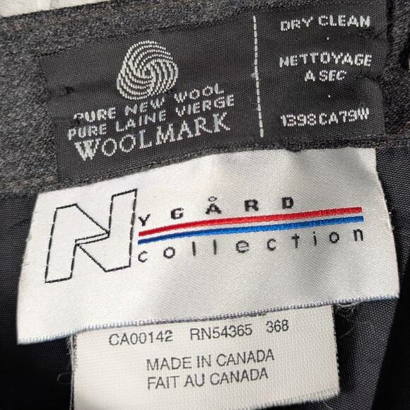 Nygard Collection Wool Skirt Size 14 Gray 100% Worsted Wool Made in Canada - Picture 3 of 4
